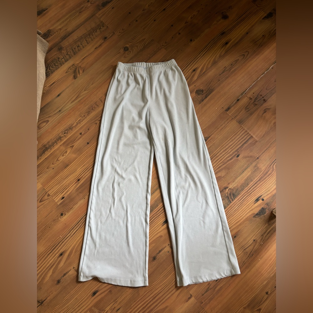 Elegant Cream Wide-Leg Pants